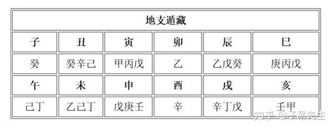 巳藏支|十二地支藏干 十二地支五行属性对照表